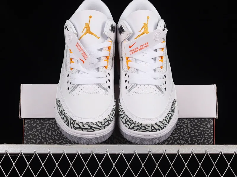 All categories Air Jordan Jordan series basketball shoes Air Jordan 3 Air Jordan 3 Retro AJ3 Joe 3 white and yellow lychee pattern basketball shoes CT8532-168